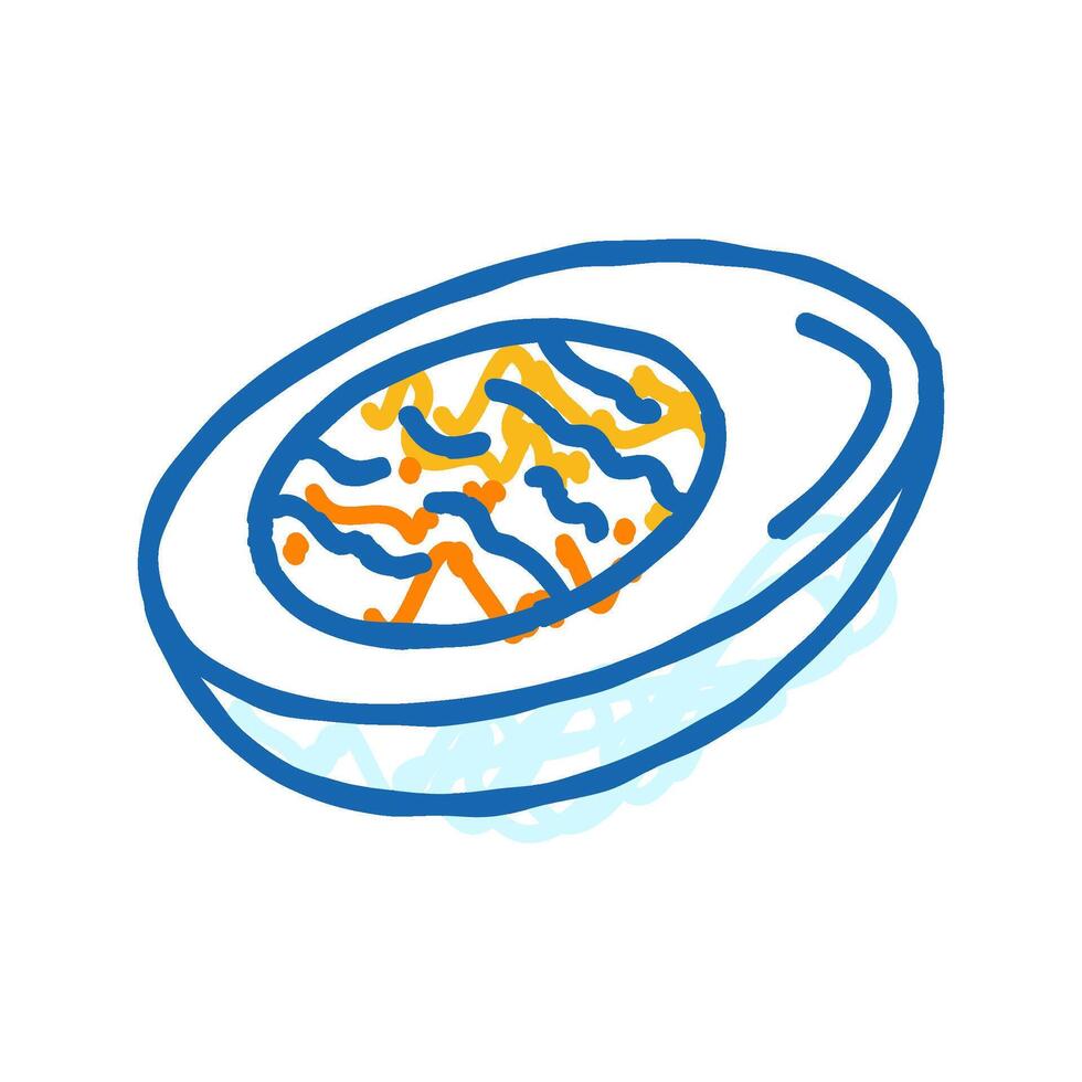 boiled egg chicken icon doodle illustration vector