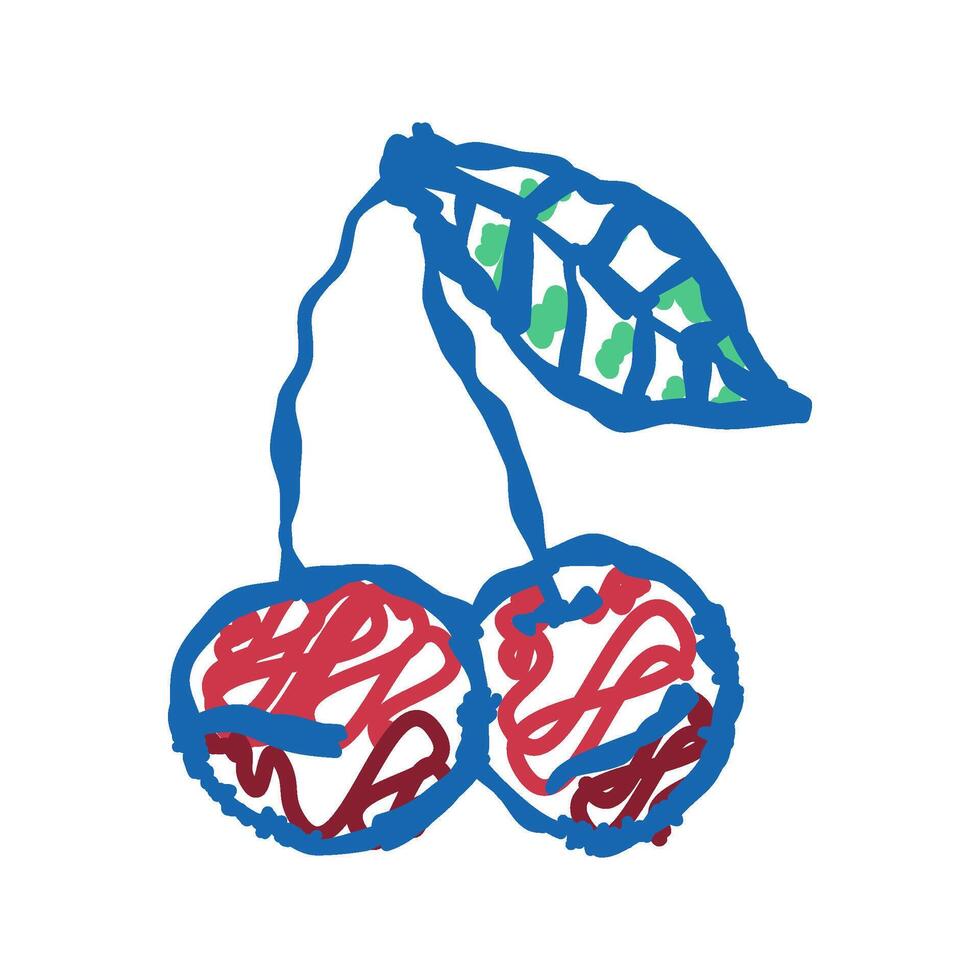 cherry berry icon doodle illustration vector