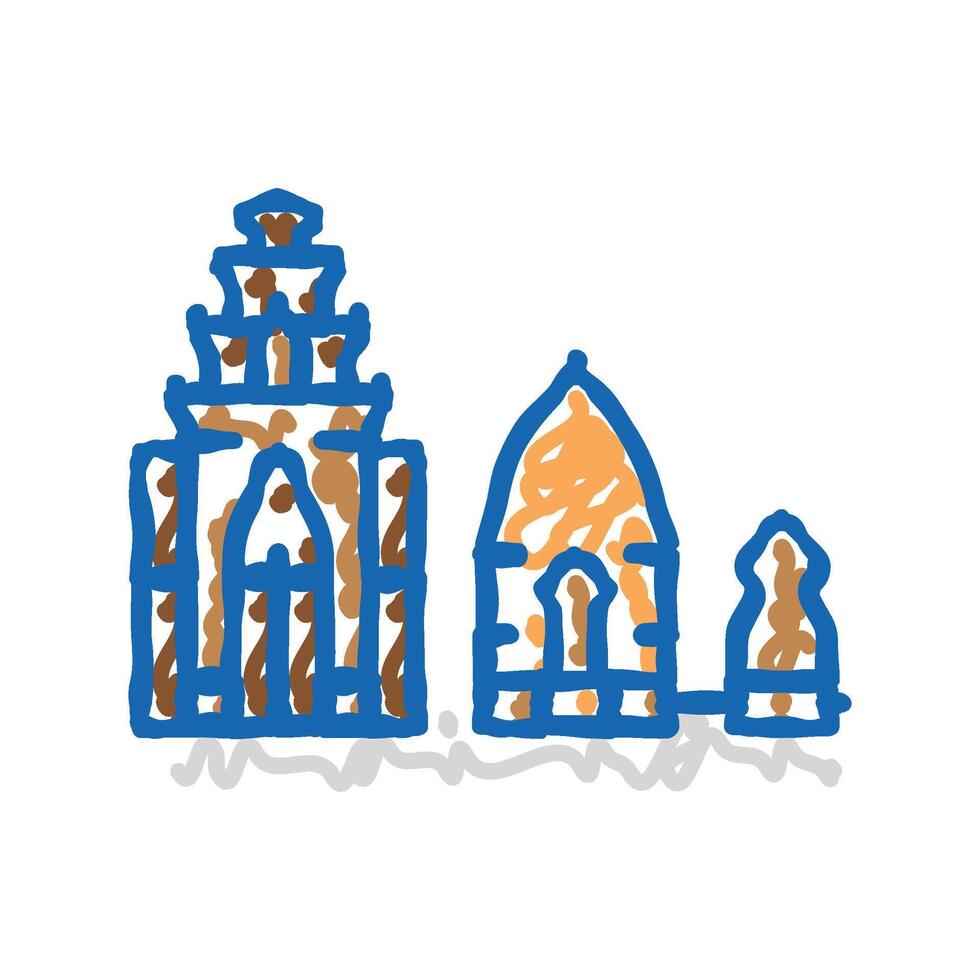 towers po nagar icon doodle illustration vector