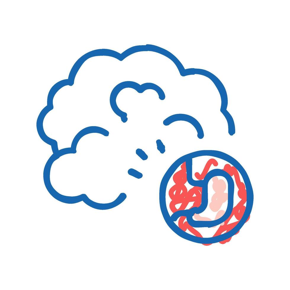 gassing digestion system icon doodle illustration vector
