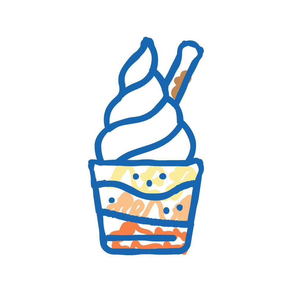 yogurt ice cream icon doodle illustration vector