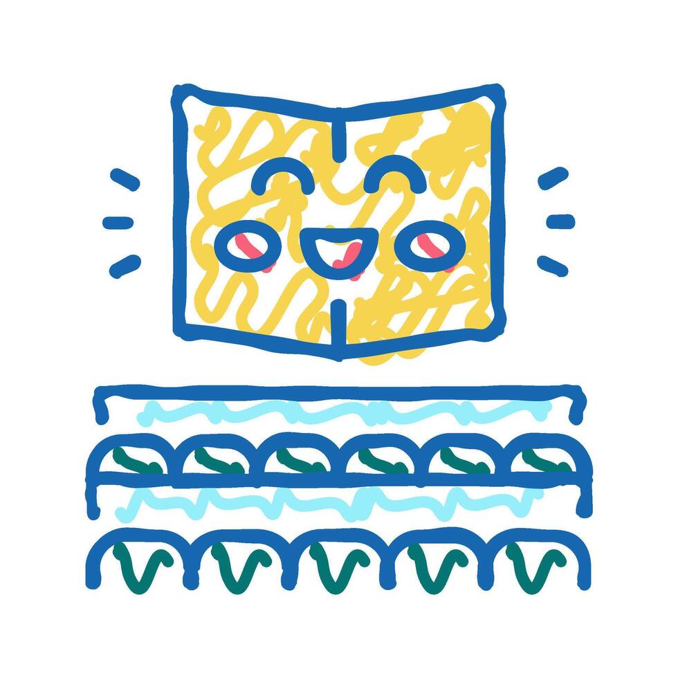 reading room booking in library icon doodle illustration vector