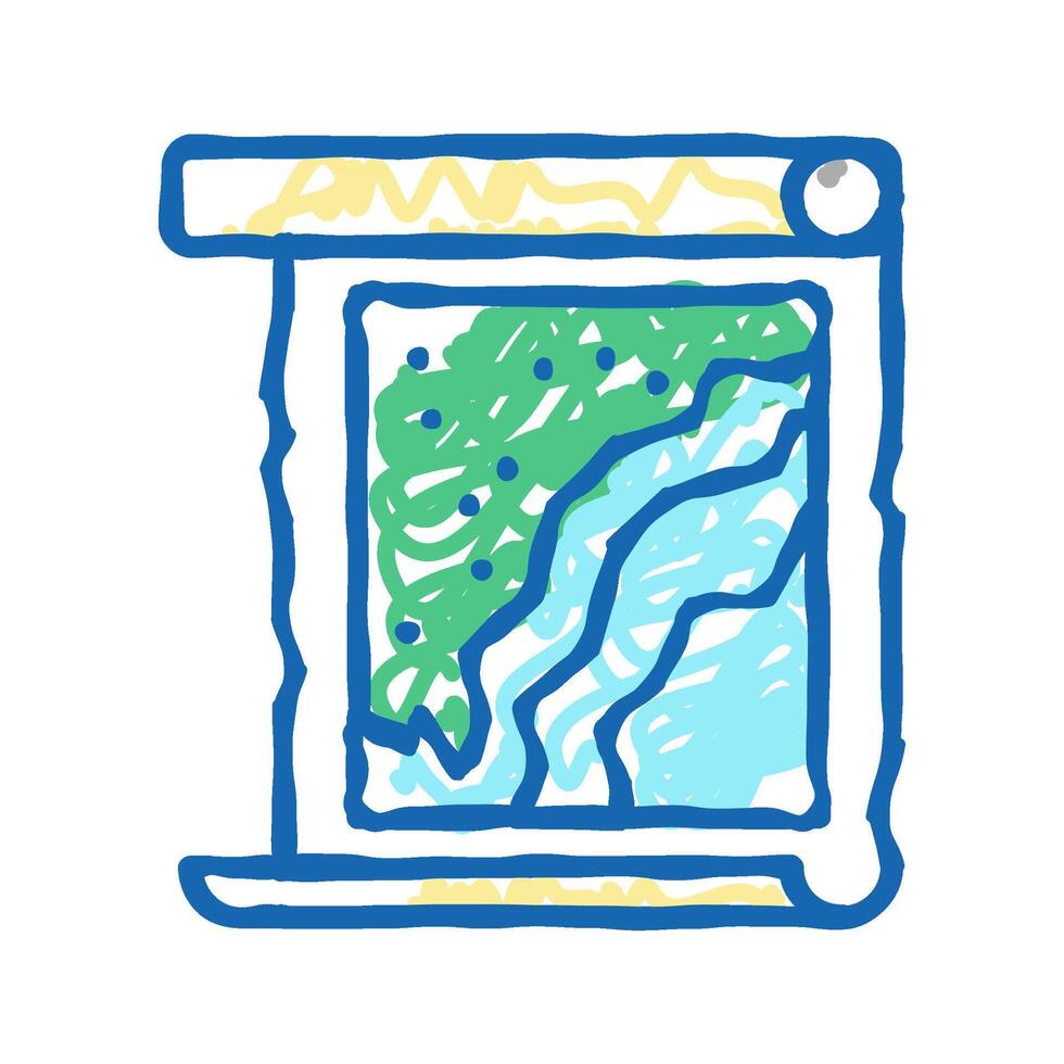map roll icon doodle illustration vector