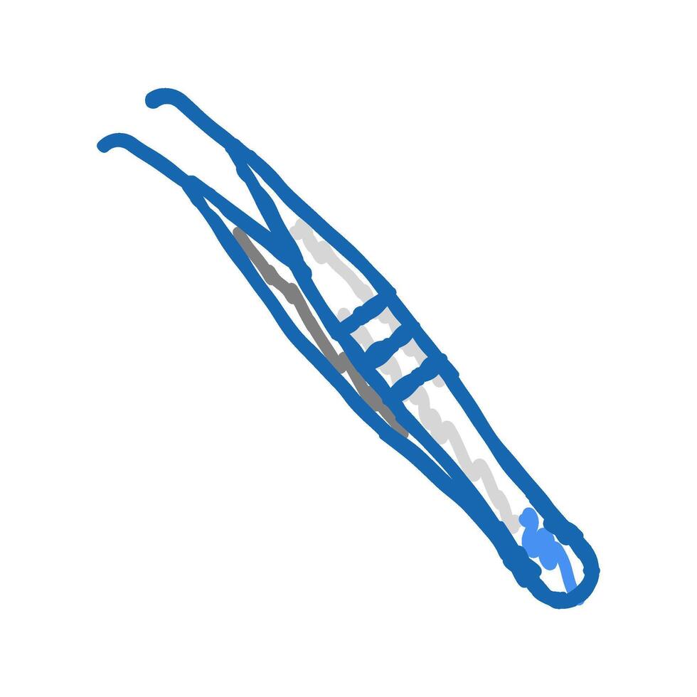 tweezers medical tool icon doodle illustration vector