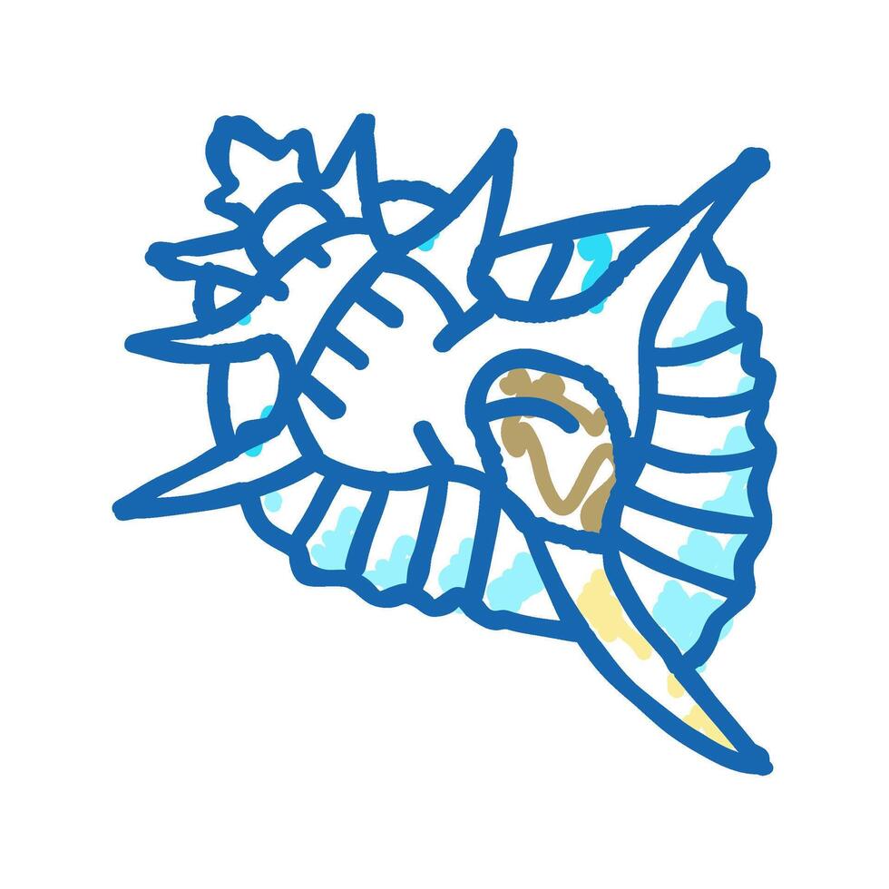 murex sea shell beach icon doodle illustration vector