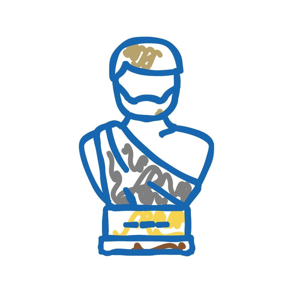 statue ancient rome icon doodle illustration vector