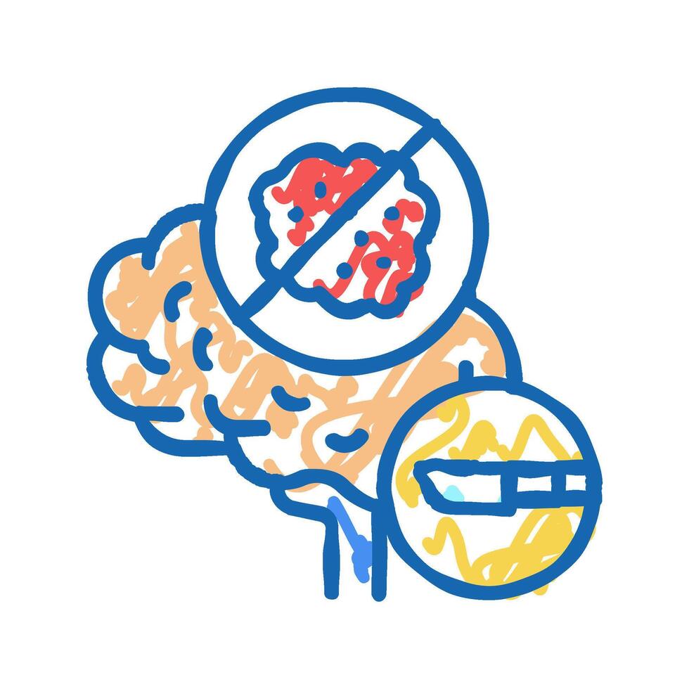 brain tumor surgery icon doodle illustration vector