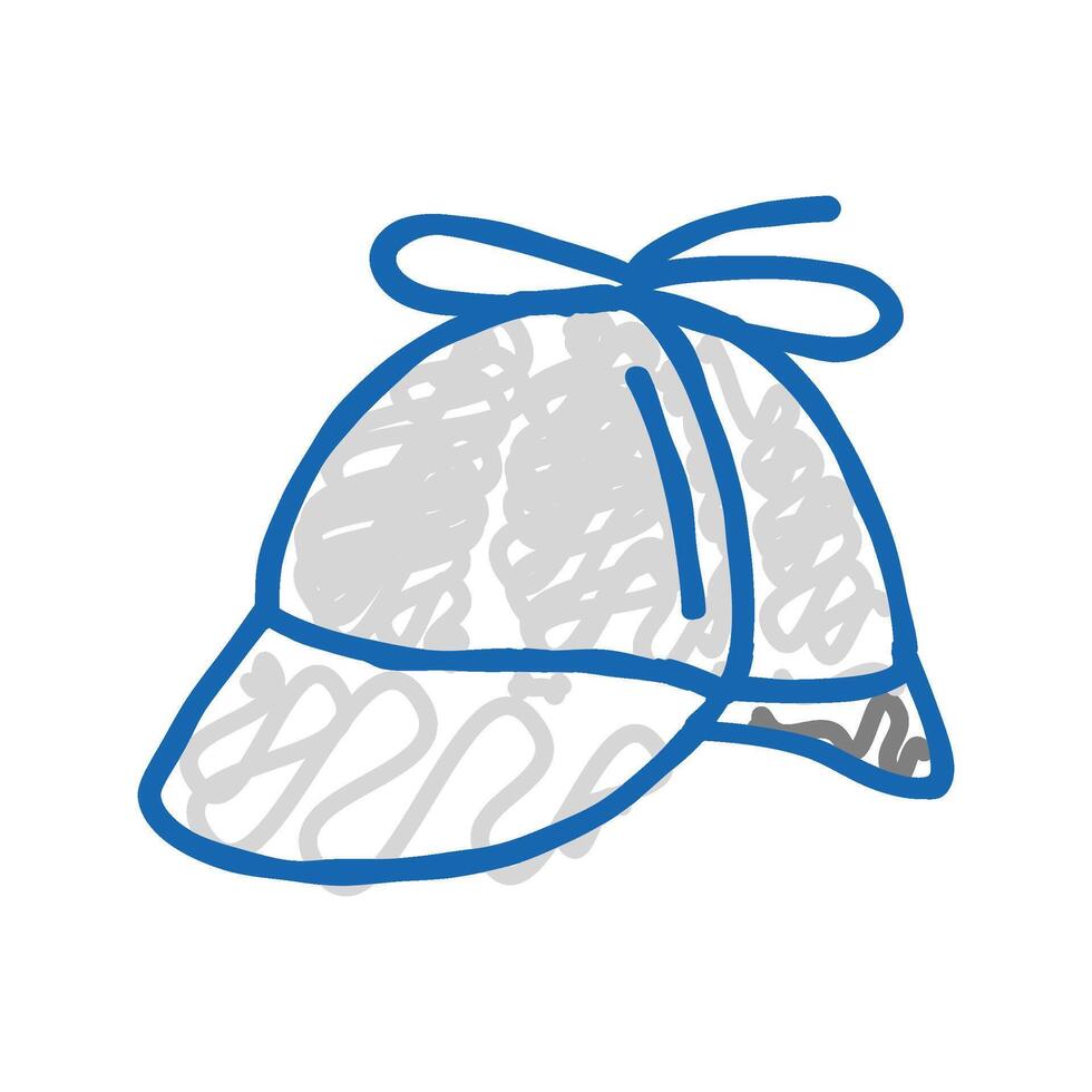 deerstalker hat cap icon doodle illustration vector