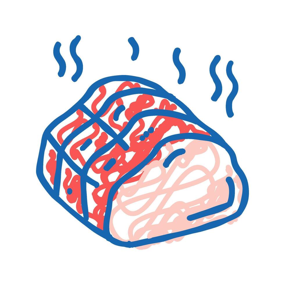 smoked meat icon doodle illustration vector