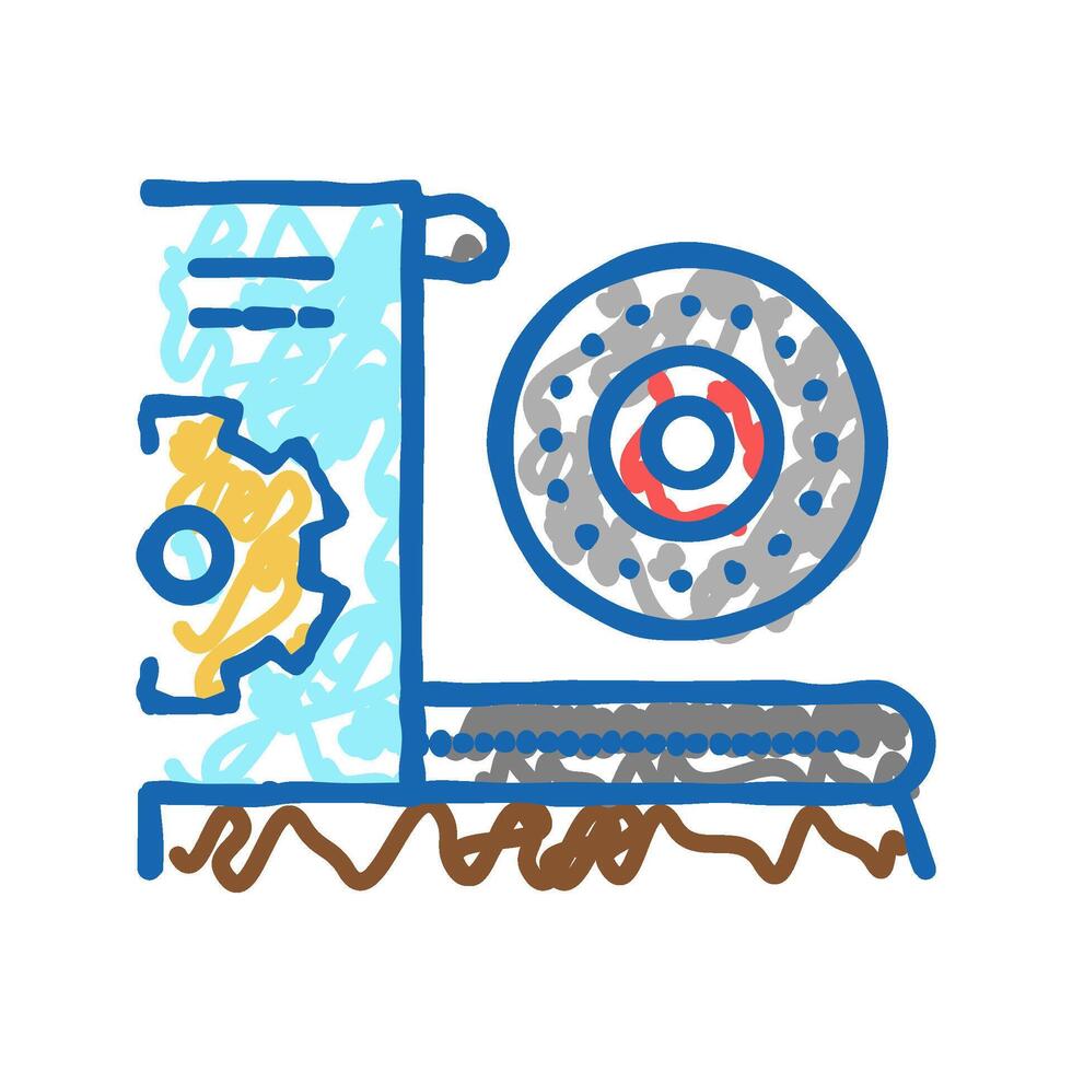 equipment and parts fabrication icon doodle illustration vector