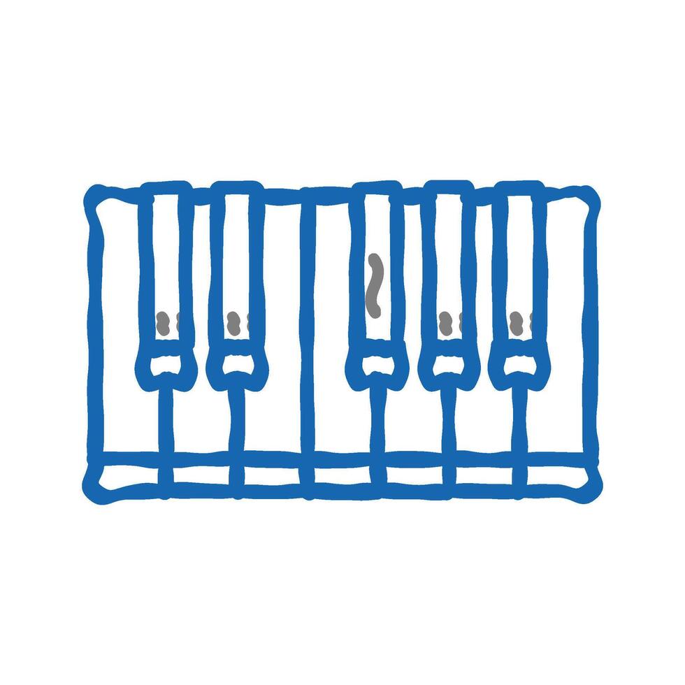piano keys retro music icon doodle illustration vector