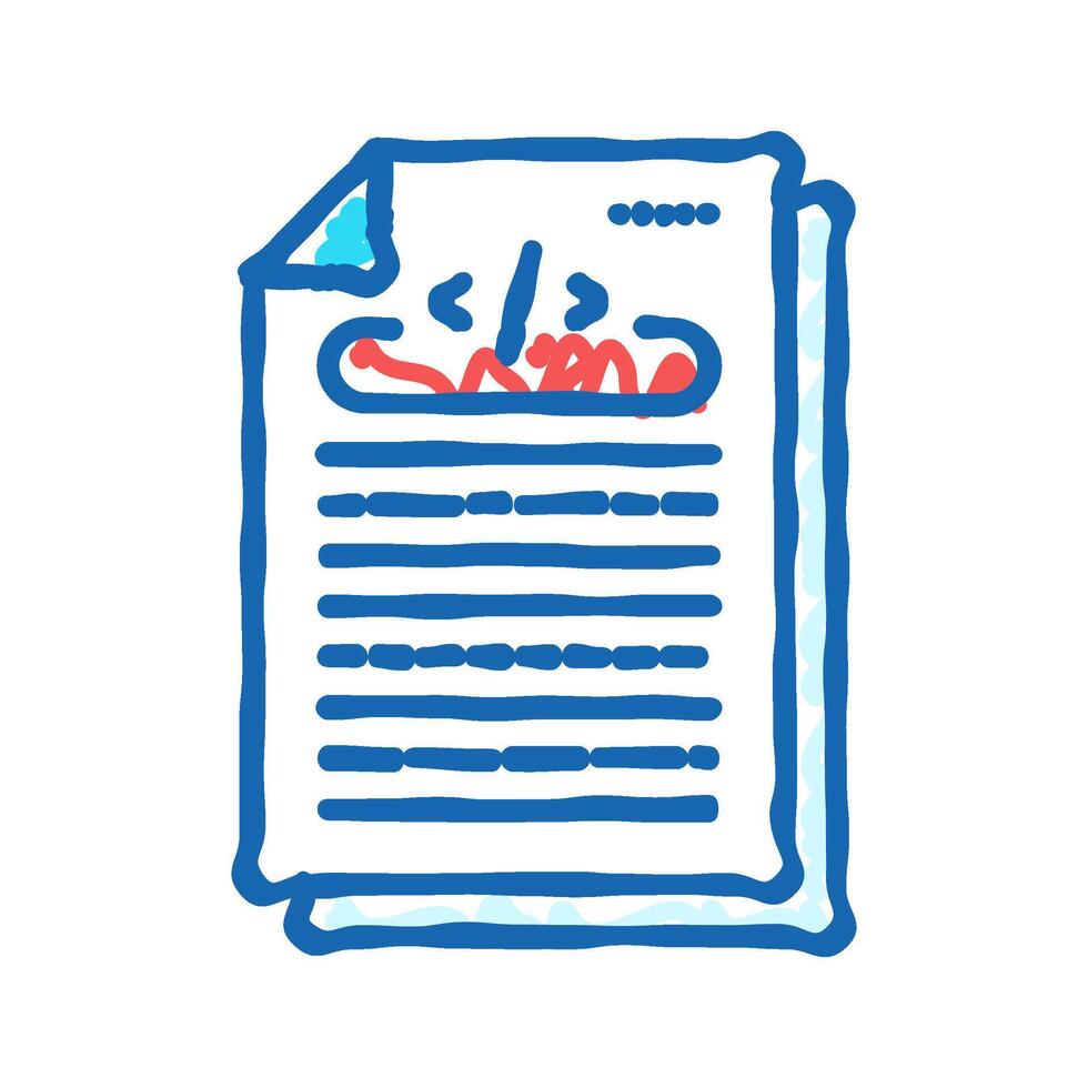 technical writing software icon doodle illustration vector