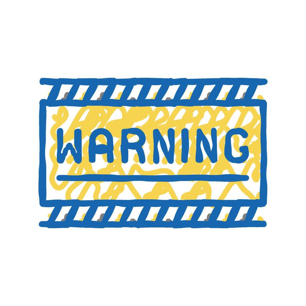 warning sign icon doodle illustration vector