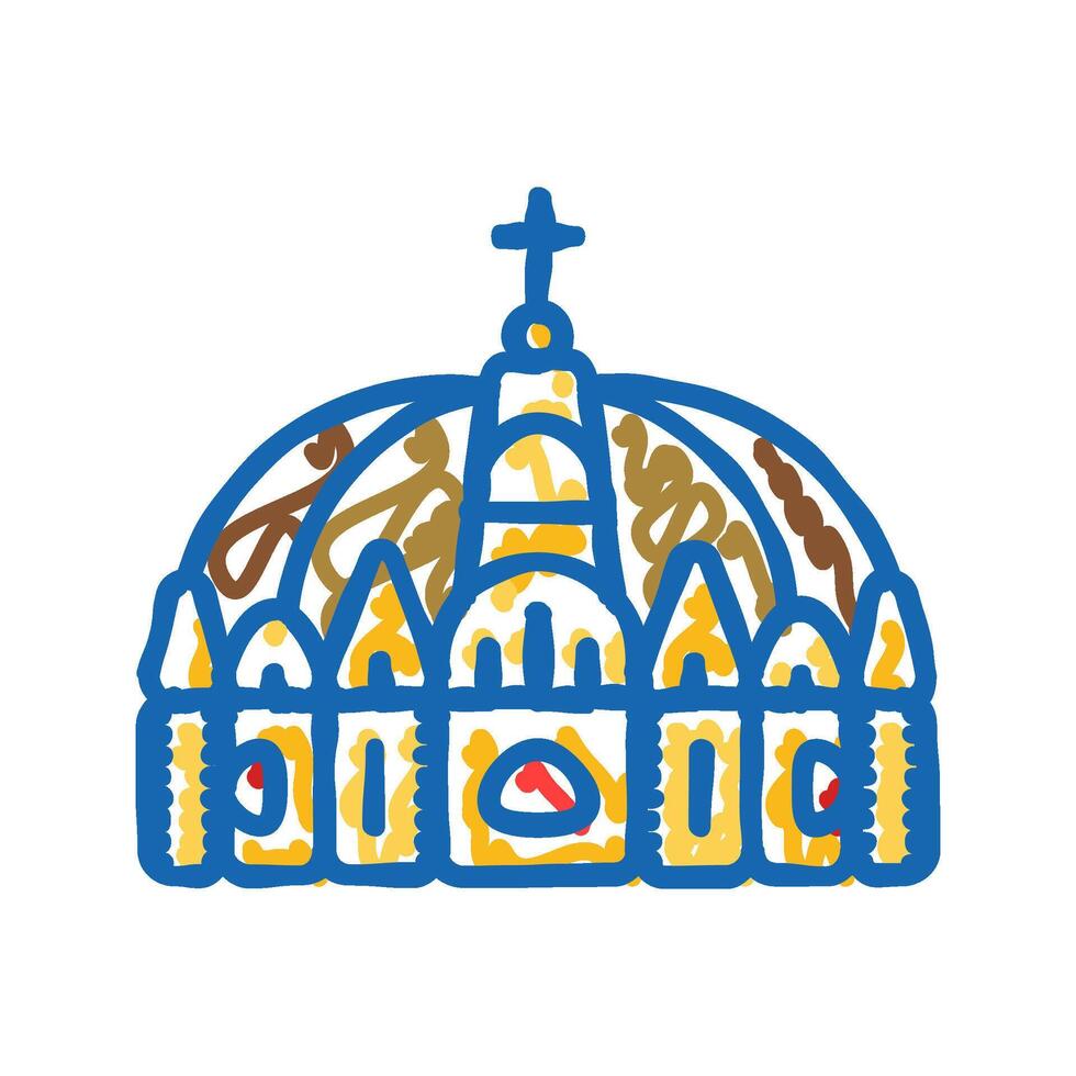 crown emperor byzantine icon doodle illustration vector