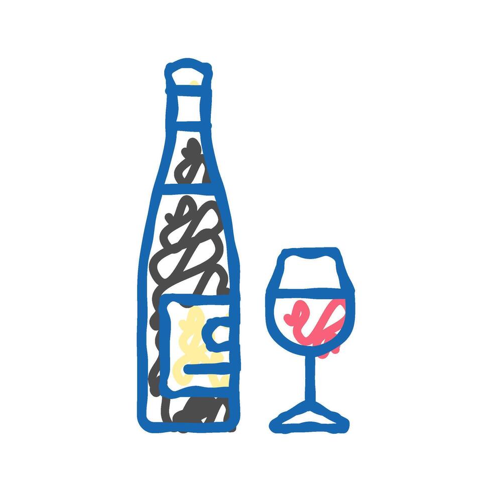 zinfandel red wine icon doodle illustration vector