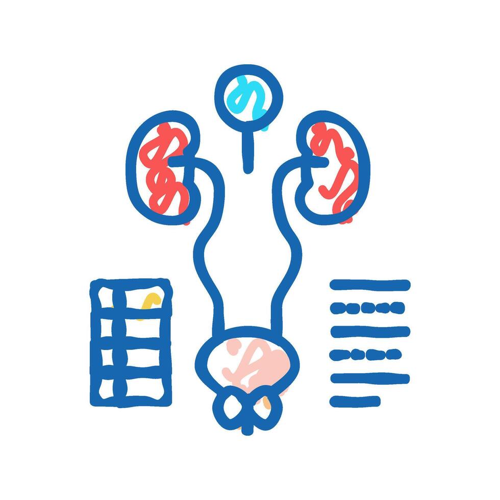 examining genitourinary system icon doodle illustration vector