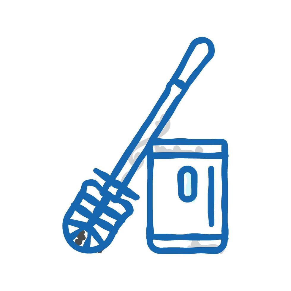toilet brush bleach icon doodle illustration vector