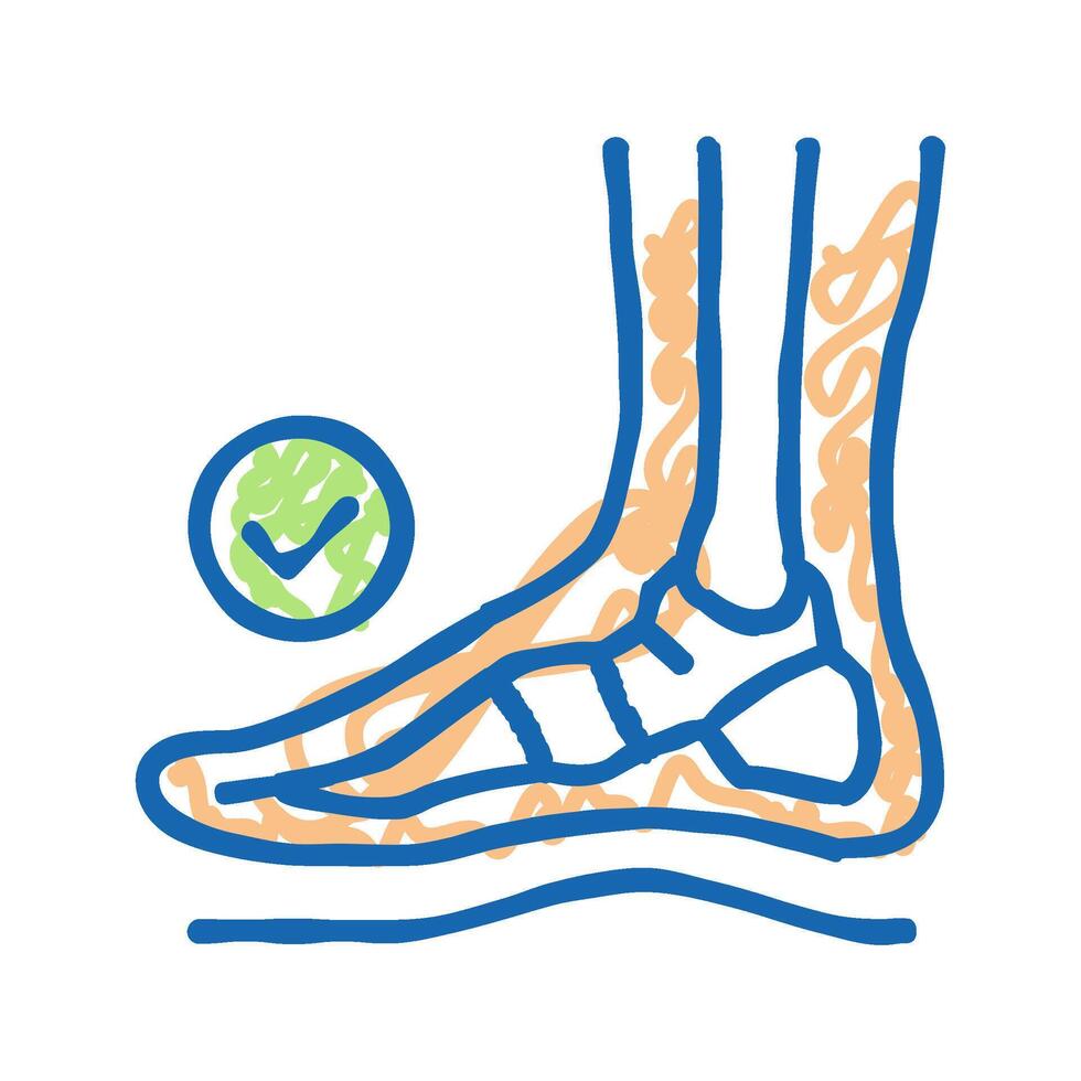 healthy bone feet icon doodle illustration vector