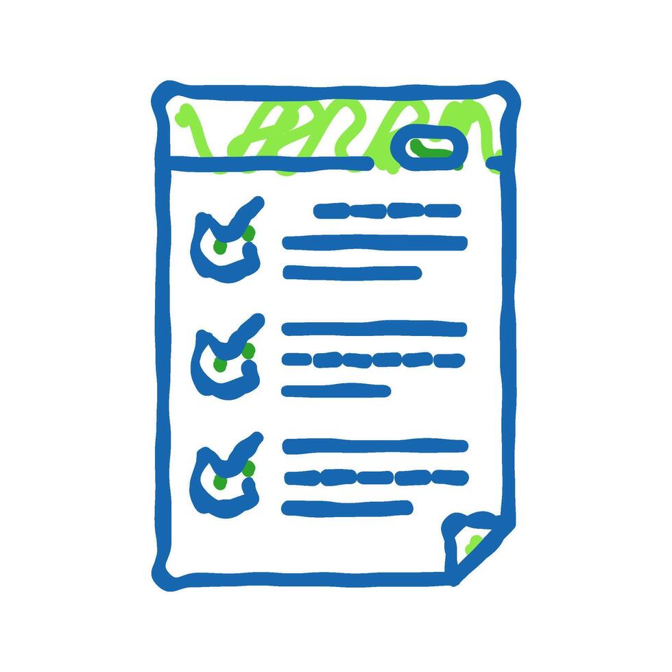 checklist list icon doodle illustration vector