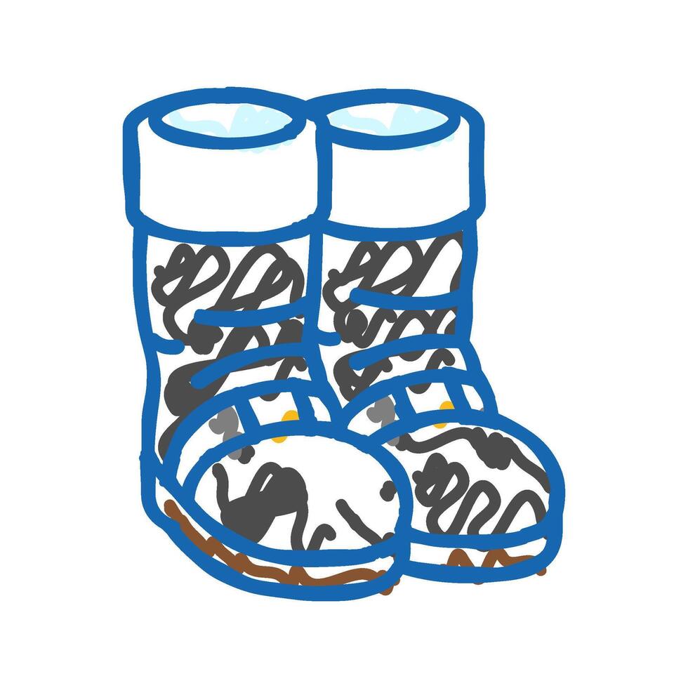 santa claus boots icon doodle illustration vector