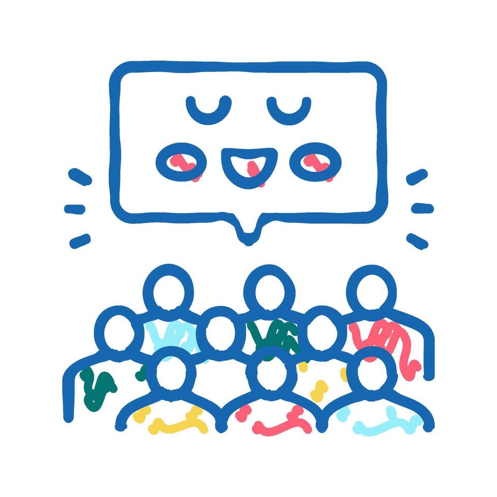 group activities and events in children library icon doodle illustration vector