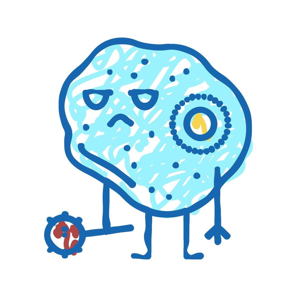 bacterium ill icon doodle illustration vector