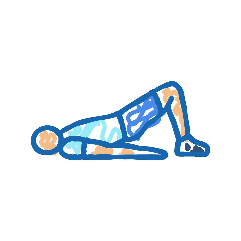 glute bridges fitness exercise leg icon doodle illustration vector