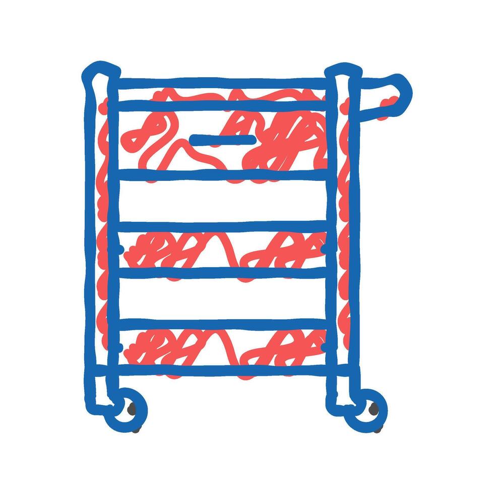 utility cart garage tool icon doodle illustration vector