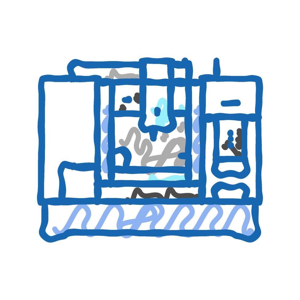 machining center manufacturing engineer icon doodle illustration vector