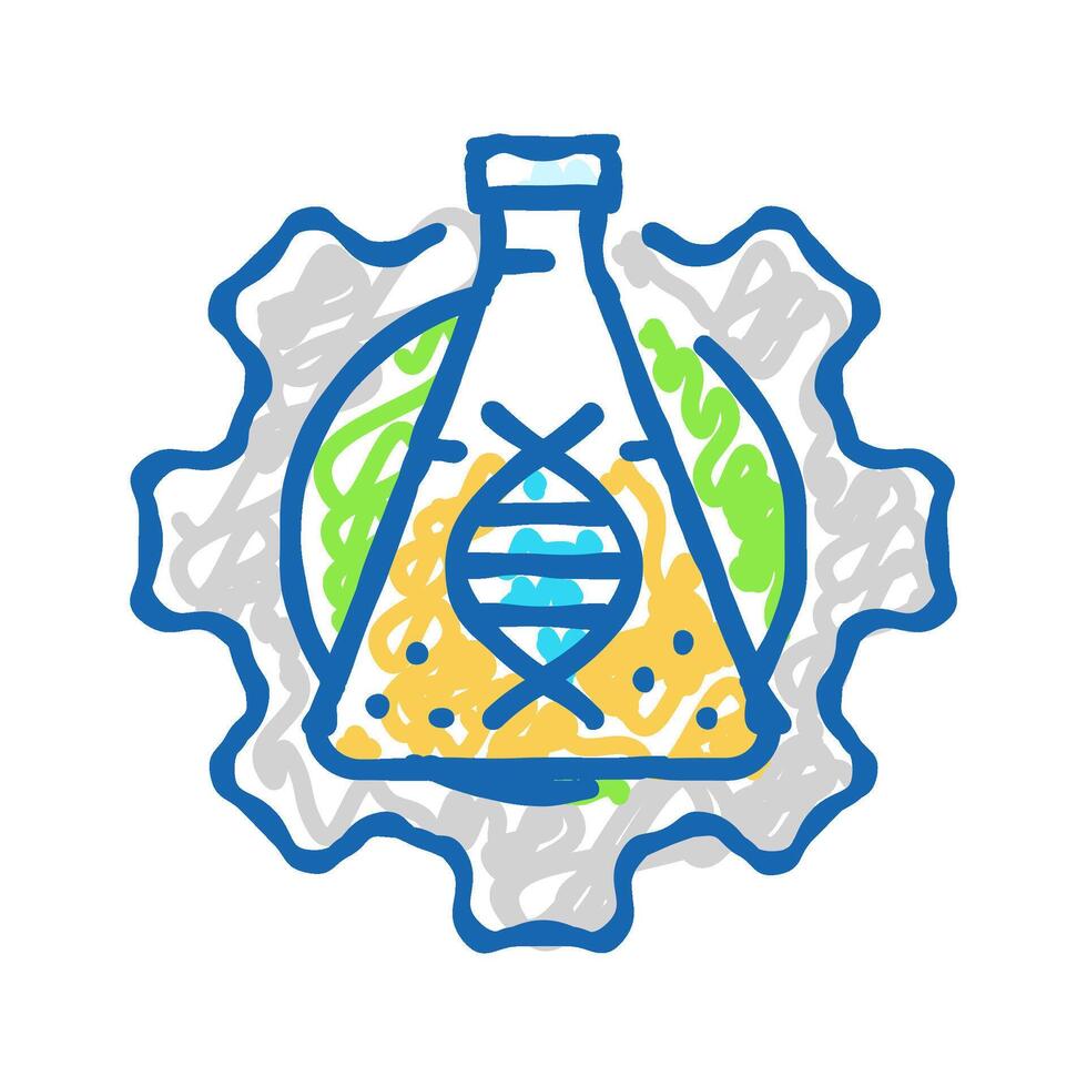 biotechnology lab cryptogenetics icon doodle illustration vector