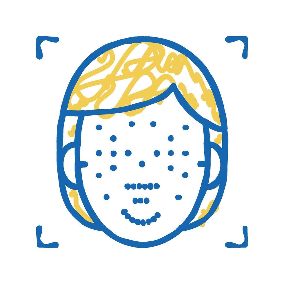 facial points for face id technology icon doodle illustration vector