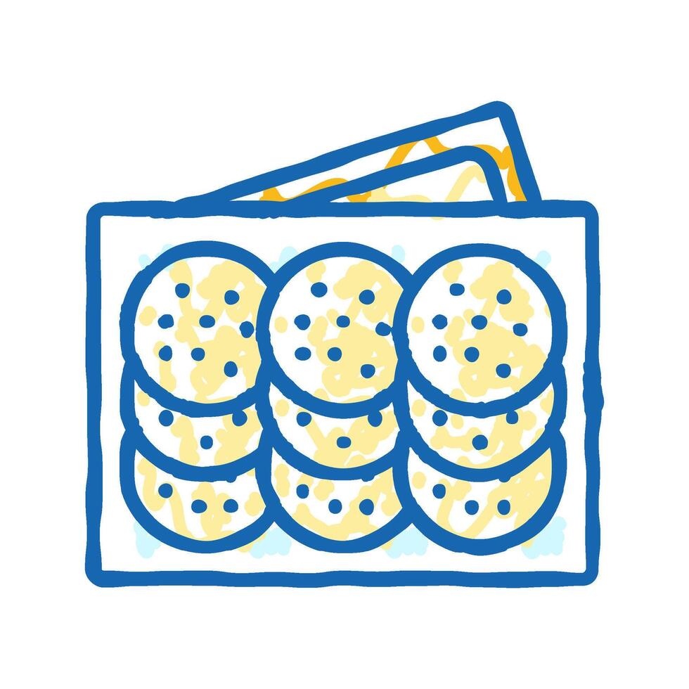 lunch box kids meal icon doodle illustration vector