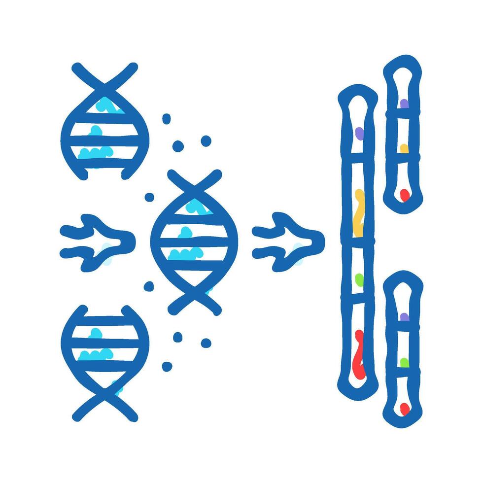 gene splicing cryptogenetics icon doodle illustration vector