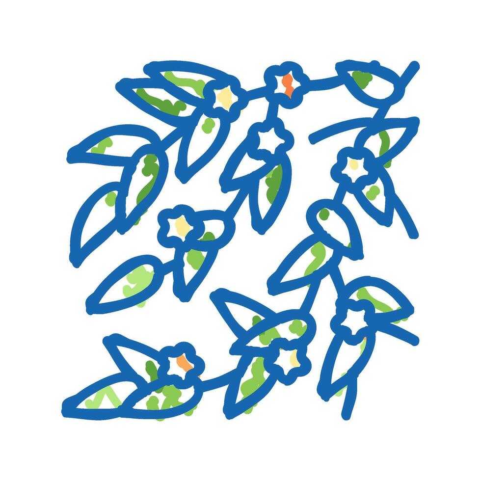 spring leaf icon doodle illustration vector