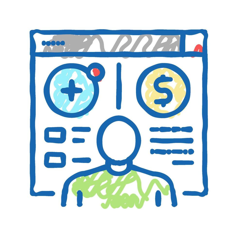 opening customer accounts icon doodle illustration vector