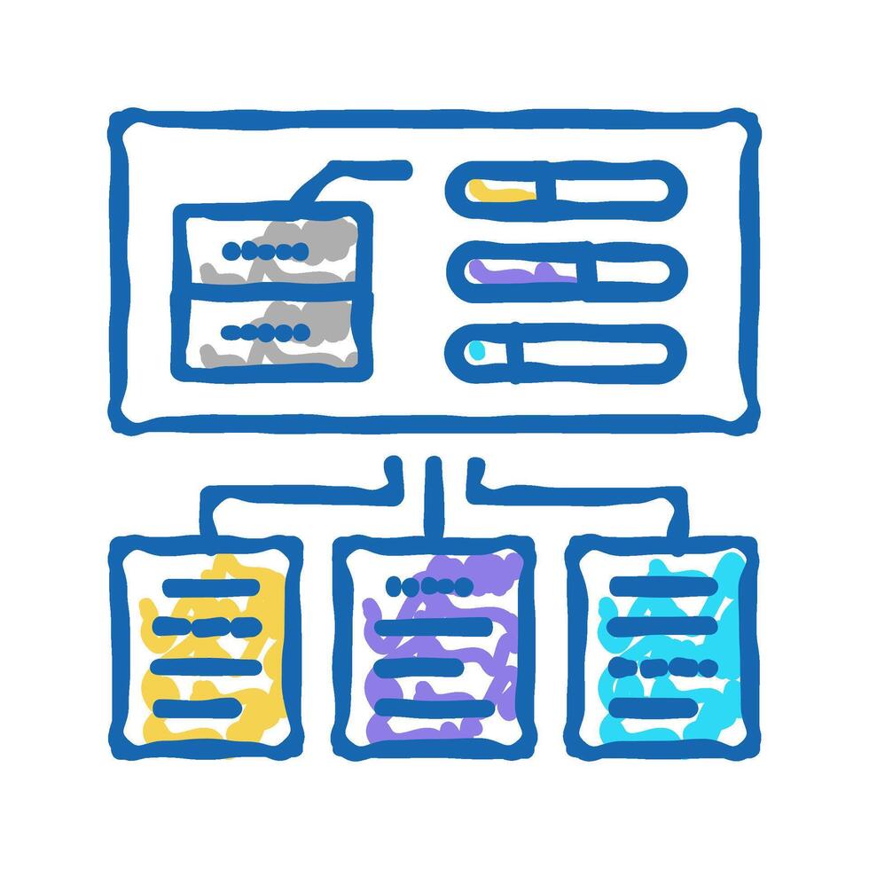 testing system icon doodle illustration vector