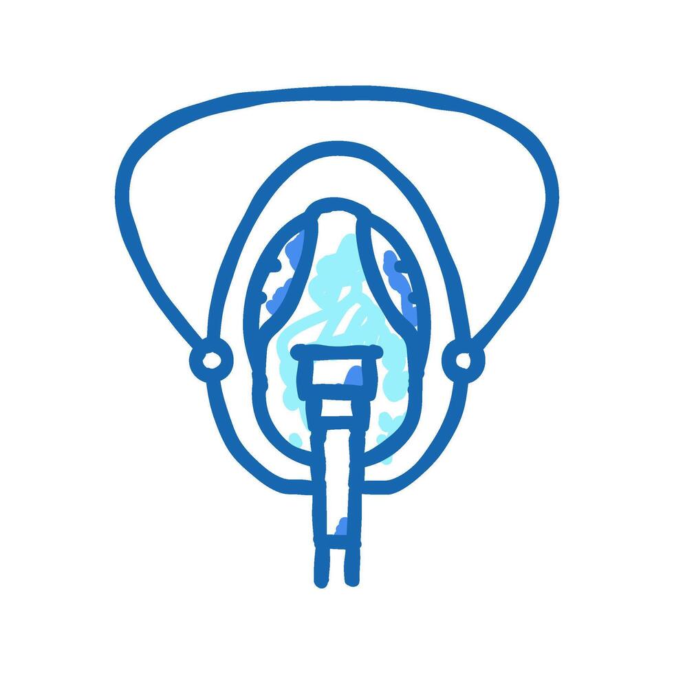 oxygen mask ambulance icon doodle illustration vector