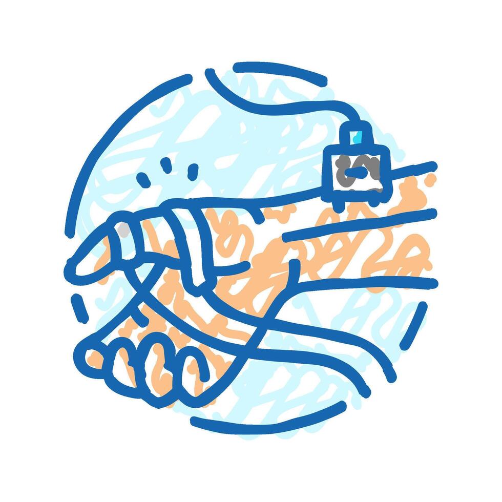 emg procedure neurologist icon doodle illustration vector