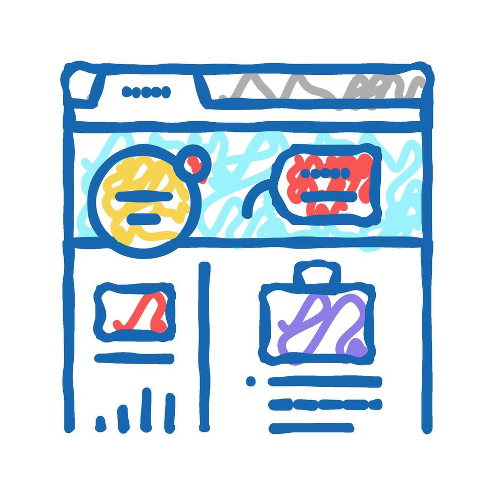 social network icon doodle illustration vector