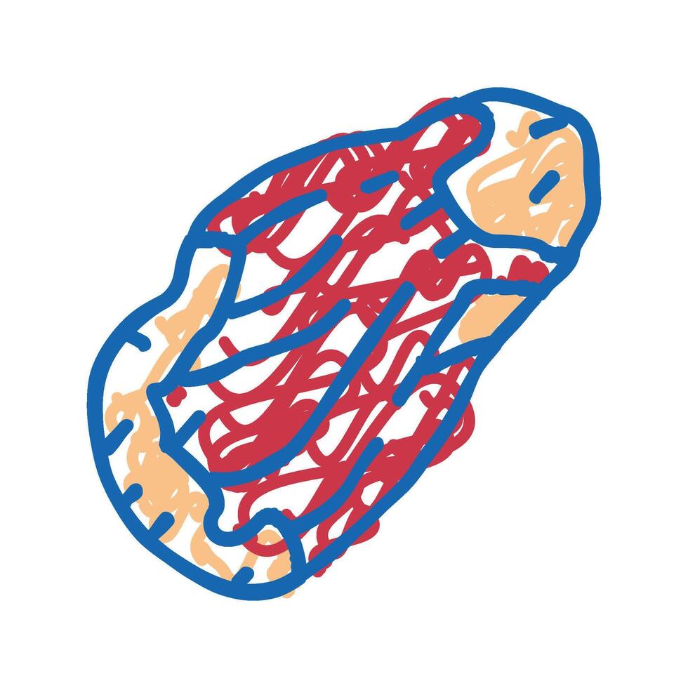flank beef meat icon doodle illustration vector