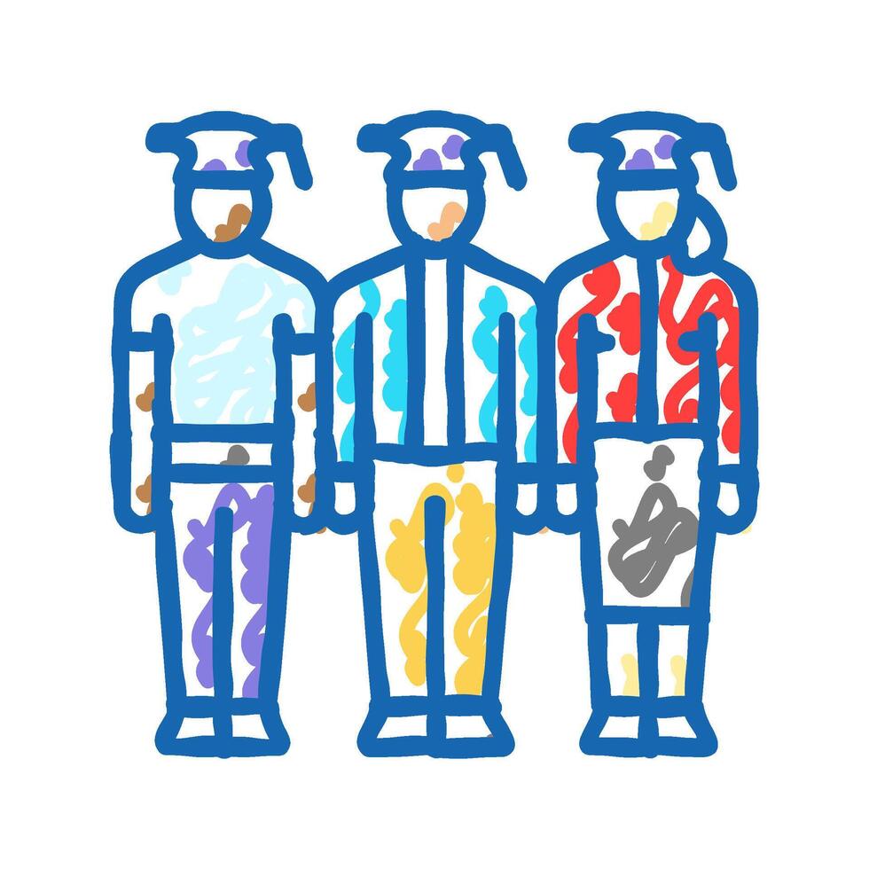 student diversity college teacher icon doodle illustration vector
