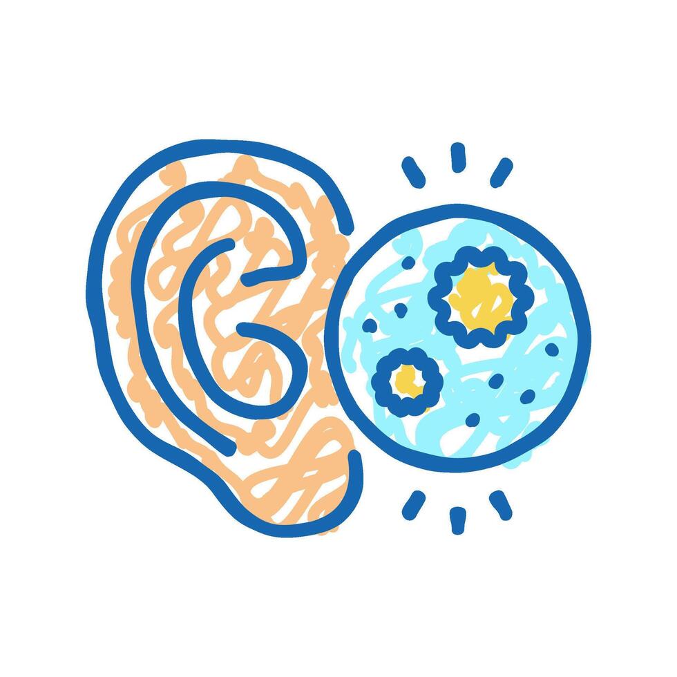 ear infection icon doodle illustration vector