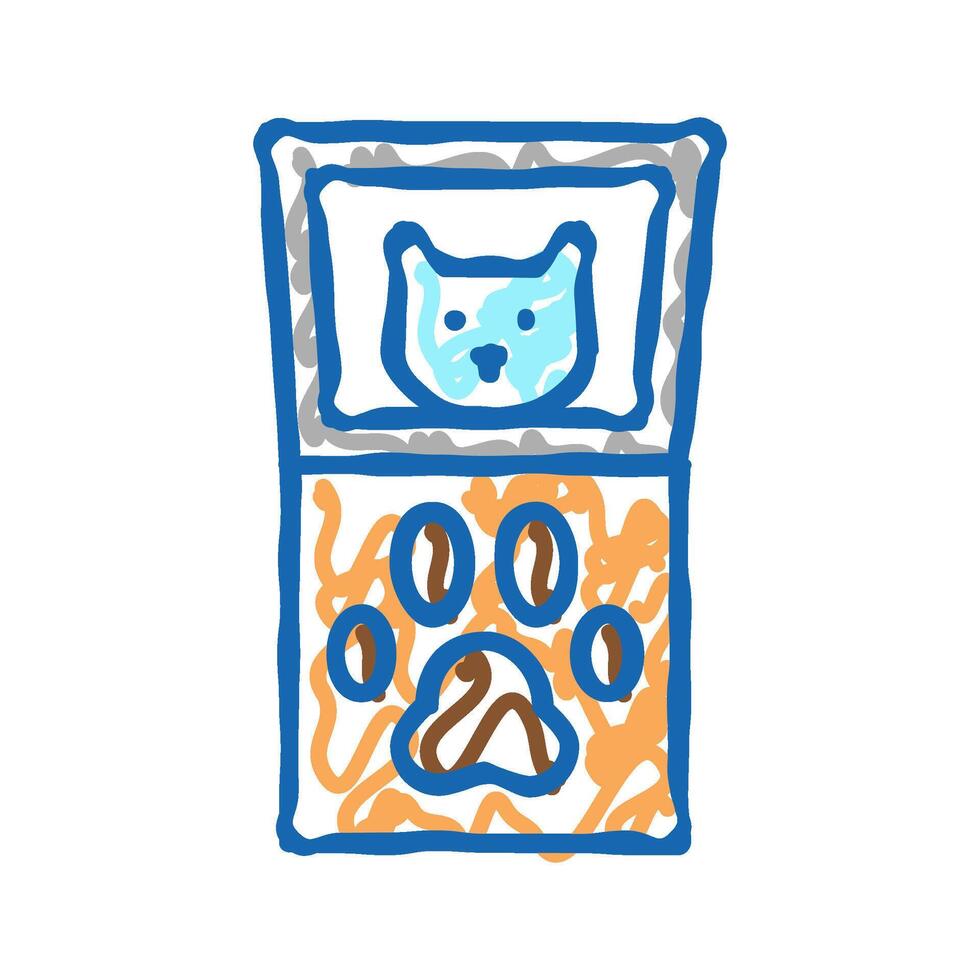 paw pals paw print kit icon doodle illustration vector
