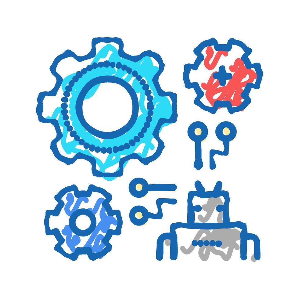 machine learning icon doodle illustration vector