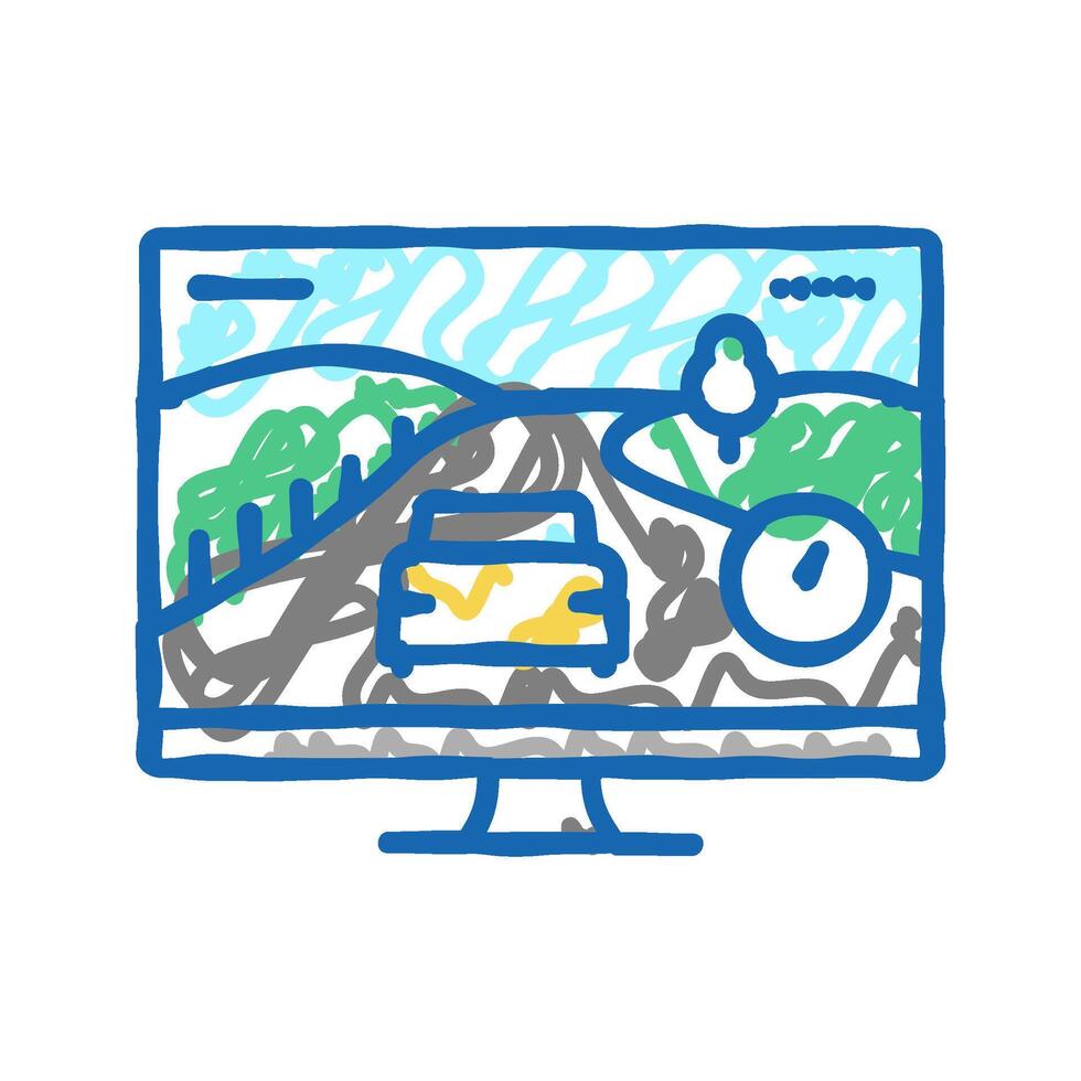 racing game icon doodle illustration vector