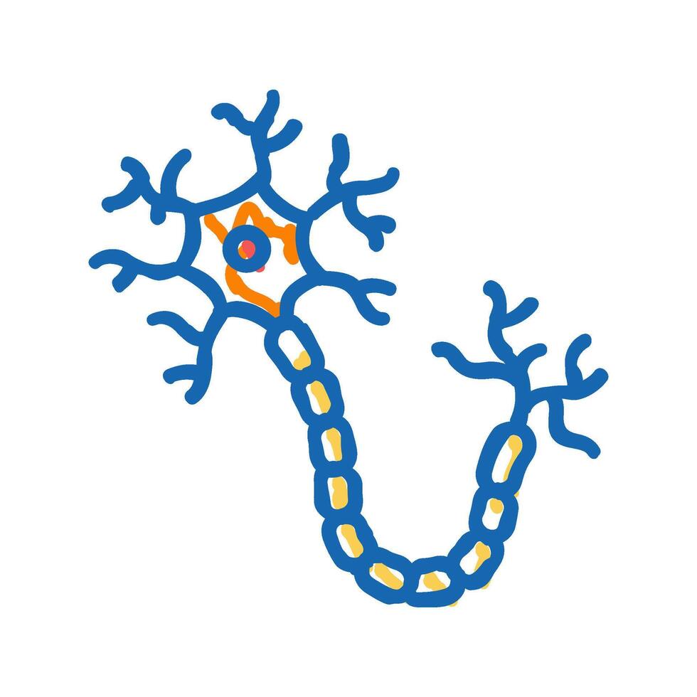 neuron structure neuroscience neurology icon doodle illustration vector