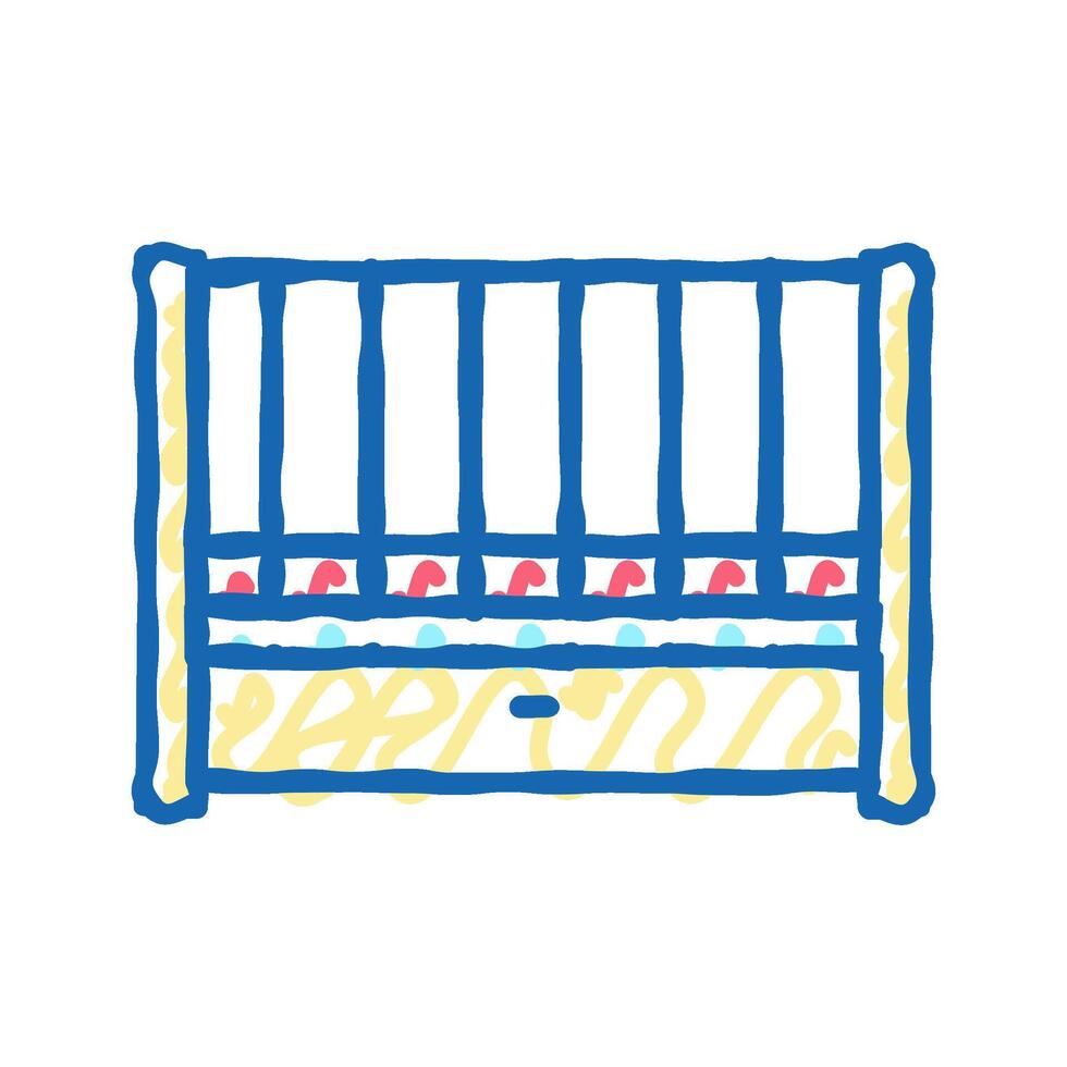 cot baby icon doodle illustration vector