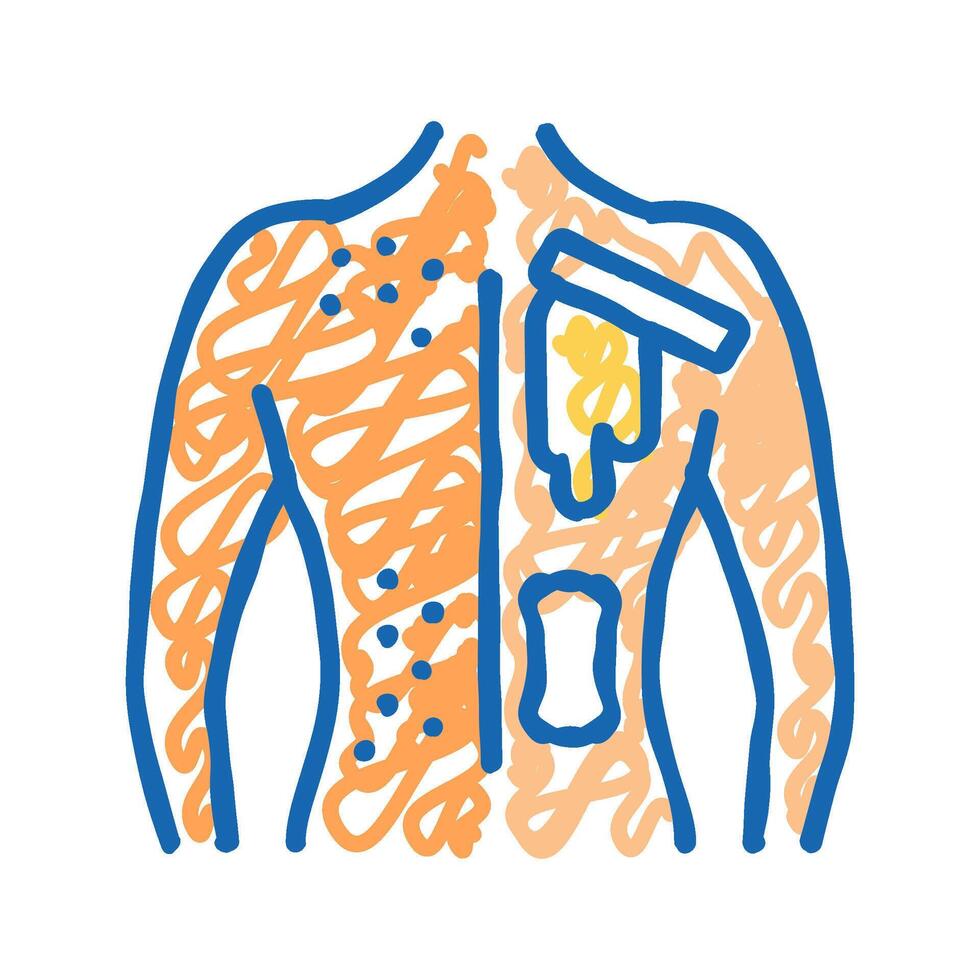 back waxing female icon doodle illustration vector