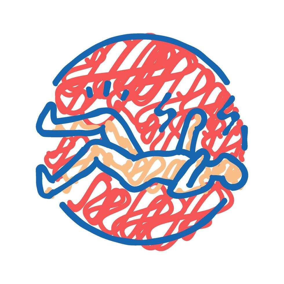 seizures convulsions disease symptom icon doodle illustration vector