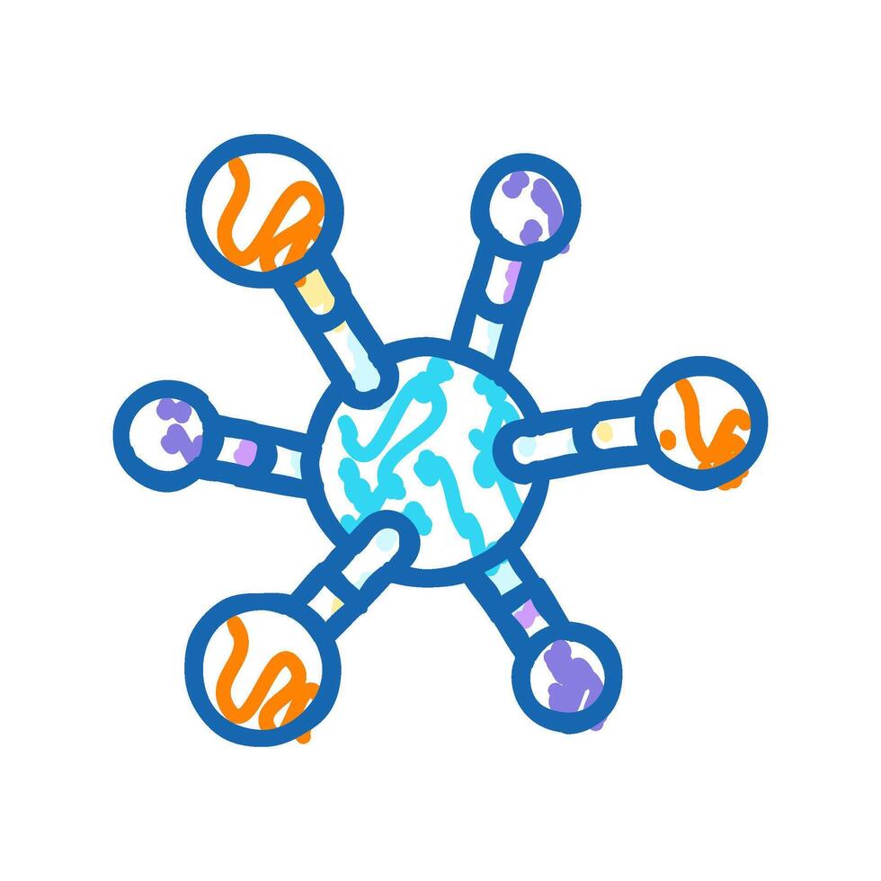 medical molecular structure icon doodle illustration vector